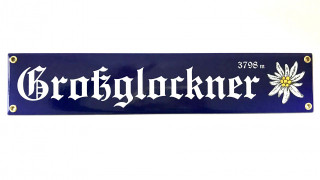 Blue email sign with edelweiss and lettering Grossglockner 3798